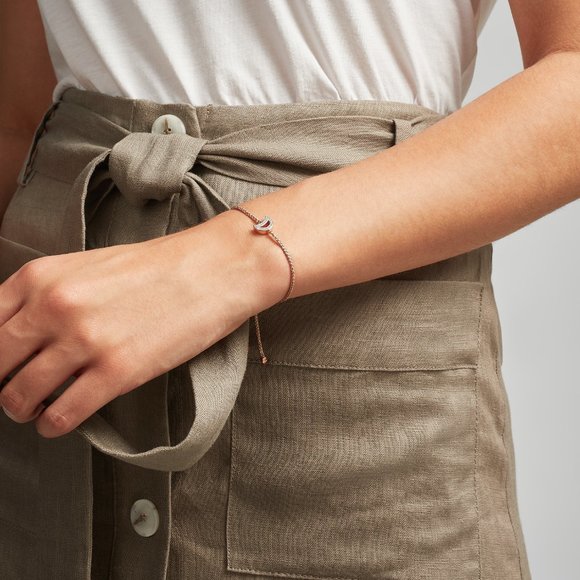 Alphabet Moon Diamond Friendship Bracelet in 18ct Gold  Monica Vinader Alphabet Moon Diamond Friendship Bracelet